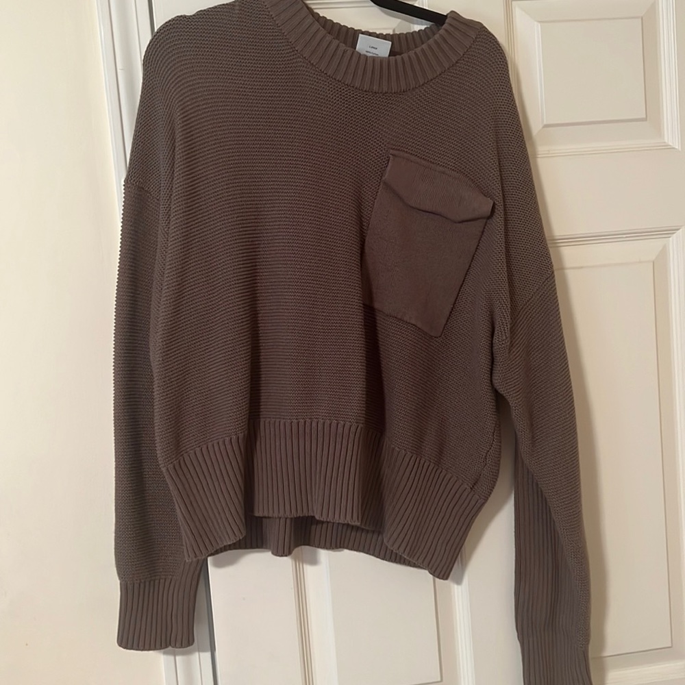 Army green varley sweater with pocket